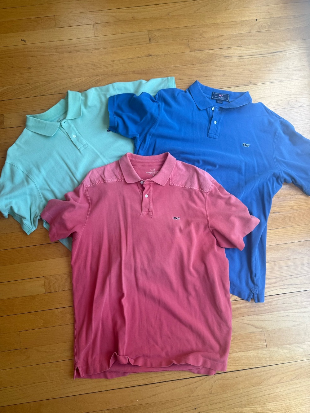Vineyard Vines XL Men's Polo Bundle - Sky Blue, Coral, Royal Blue
